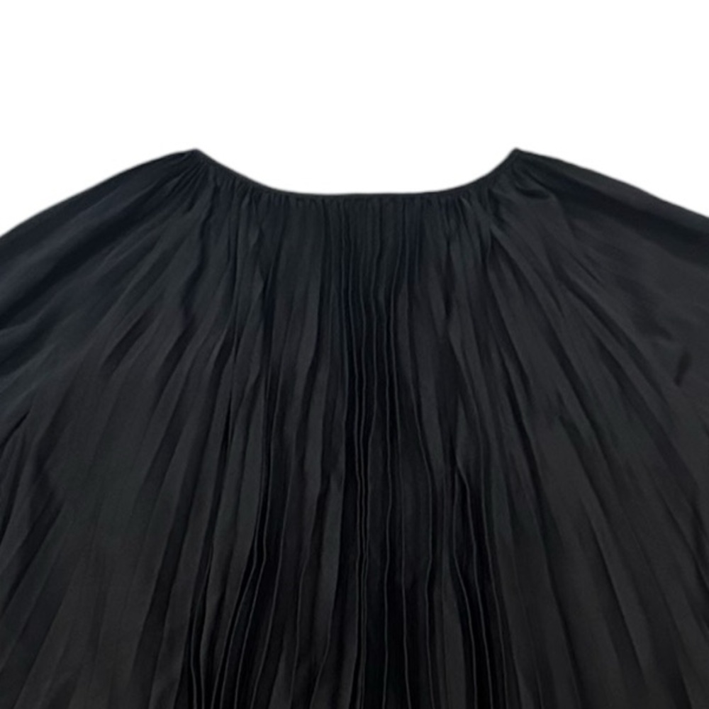 Alice + Olivia Scoop Silk Black Pleated Wedding Guest Cocktail Party Dress S - Picture 5 of 13